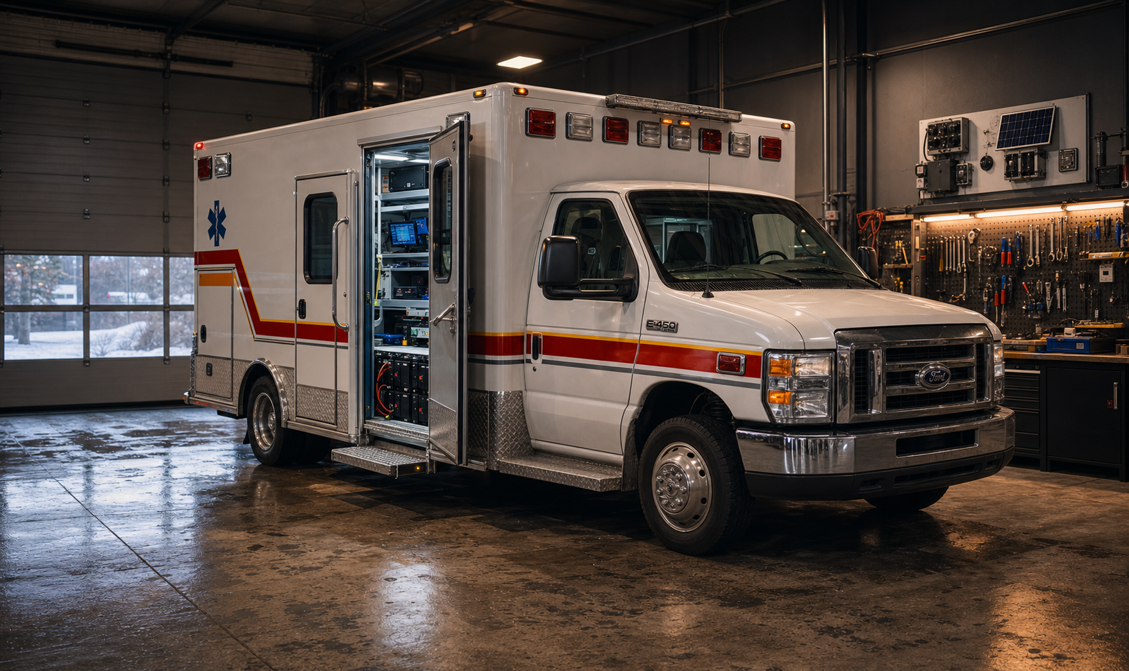 Visualisation de l’Ambulance Lab dans un atelier technique.